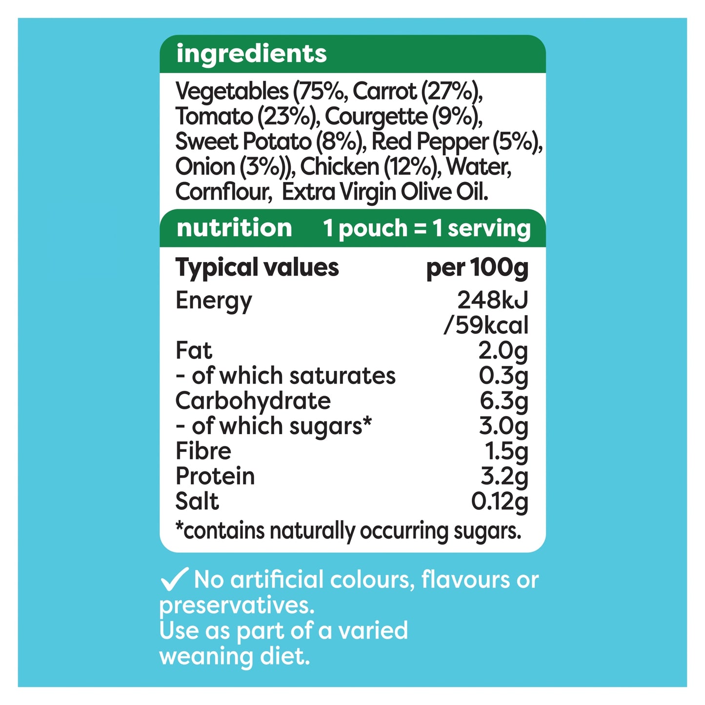 Heinz Sweet Potato, Chicken & Veggies Pouch Baby Food 130g — image 5