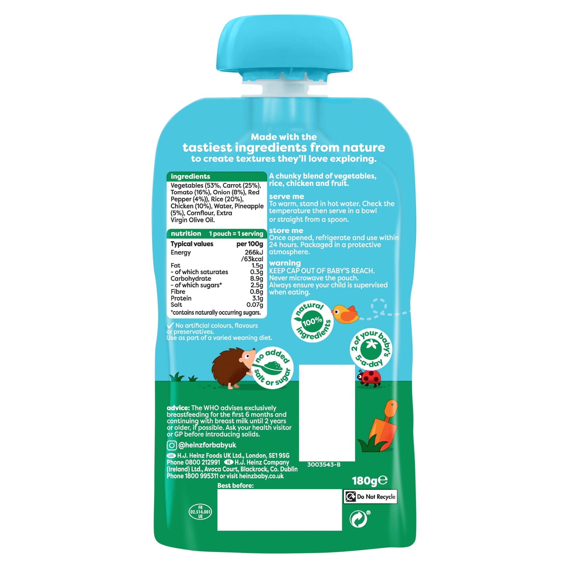Heinz Sweet & Sour Chicken Baby Food Pouch 180g — image 2