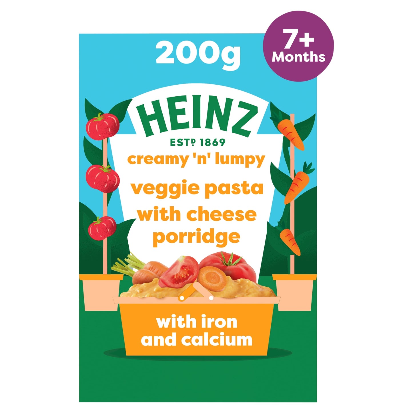 Heinz Veggie Pasta with Cheese Baby Food Porridge 7m+ 200g — image 1