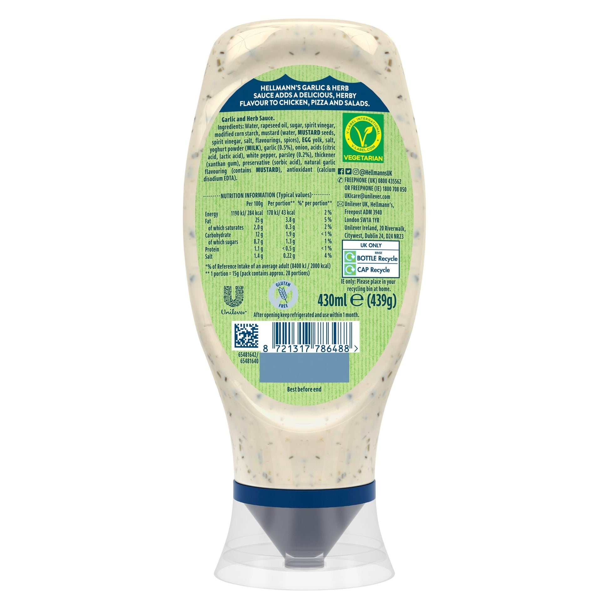 Hellmann's Garlic & Herb Sauce 430ml — image 2