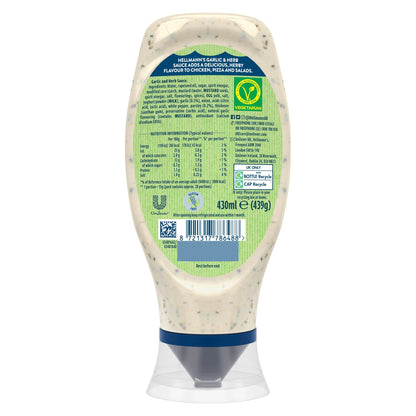 Hellmann's Garlic & Herb Sauce 430ml — image 2