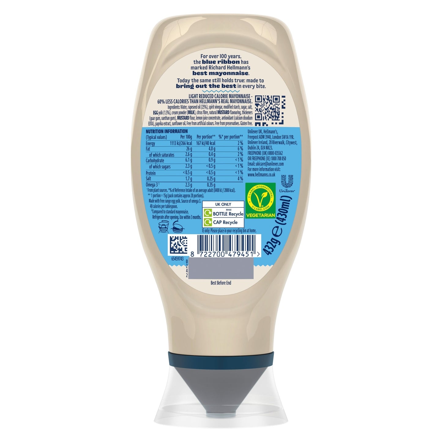 Hellmann's Light Mayonnaise Squeezy 430ml — image 3