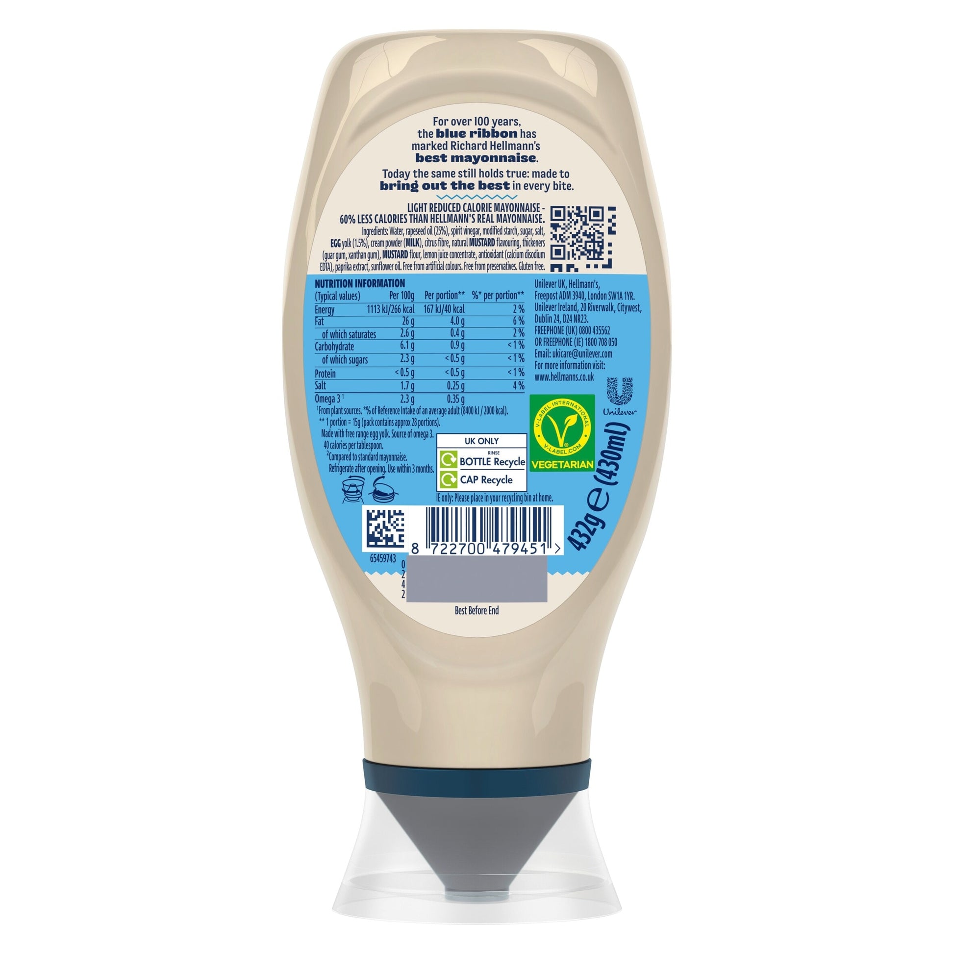 Hellmann's Light Mayonnaise Squeezy 430ml — image 3