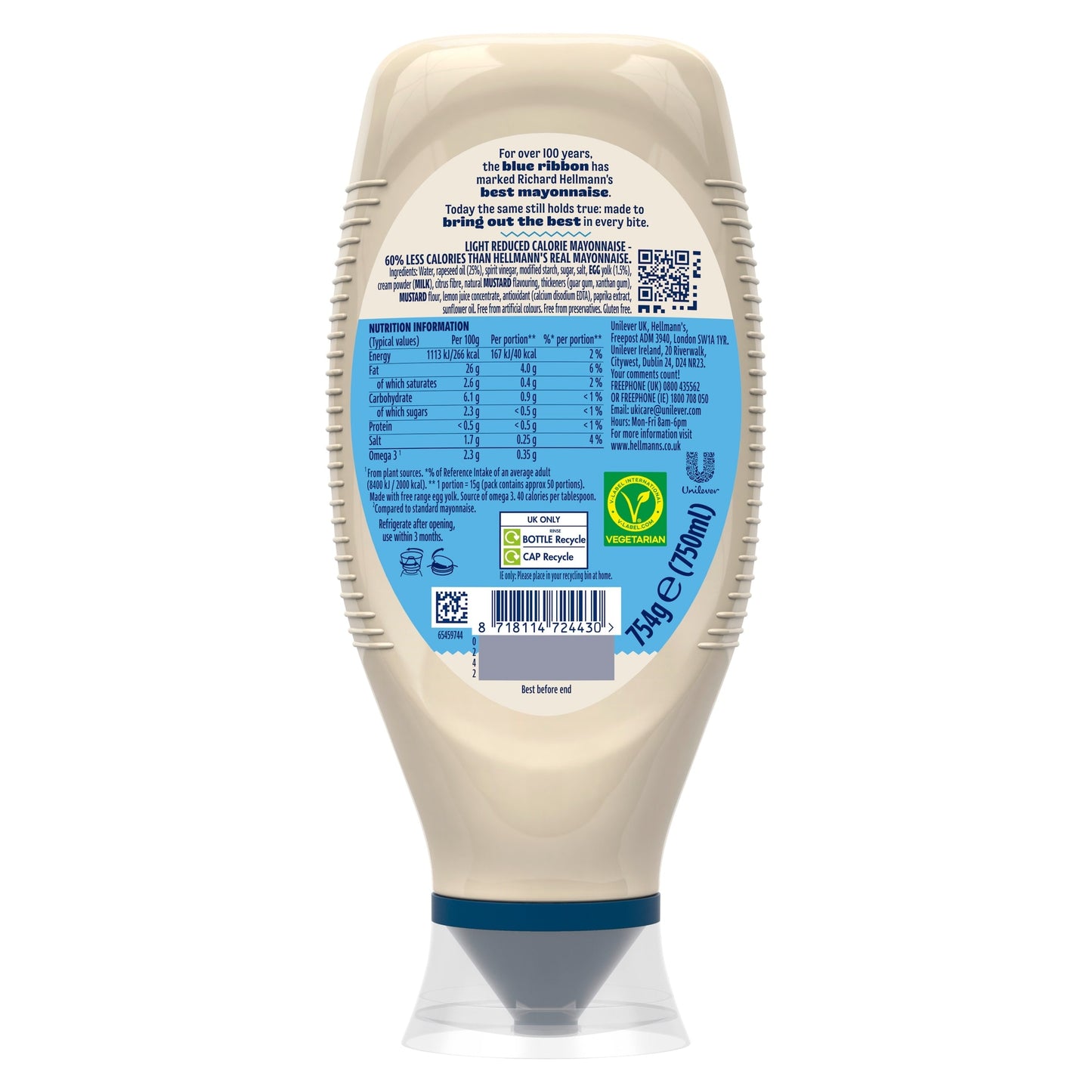 Hellmann's Light Mayonnaise Squeezy 750ml — image 2