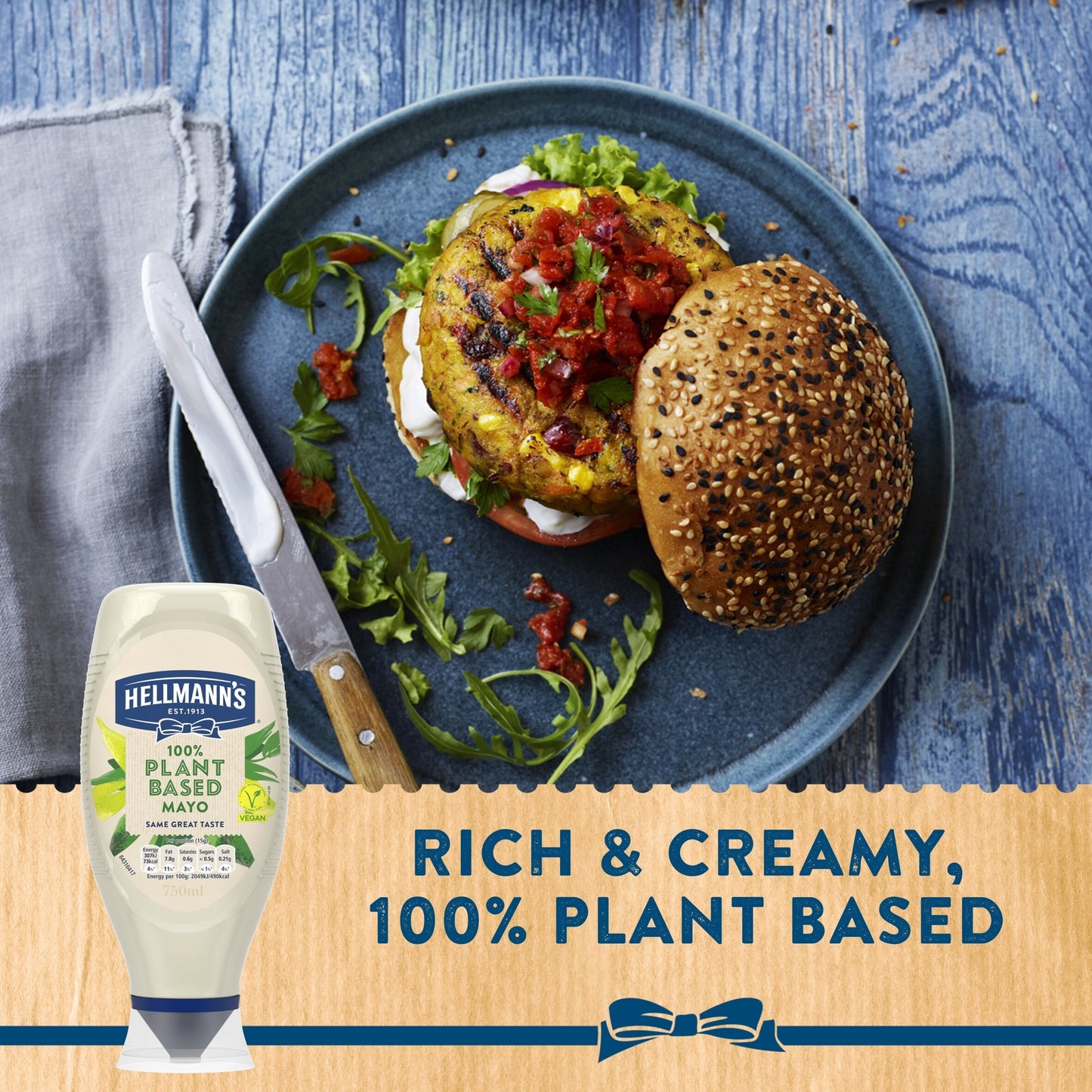 Hellmann's Plant Based Mayo 750ml Squeezy — image 2