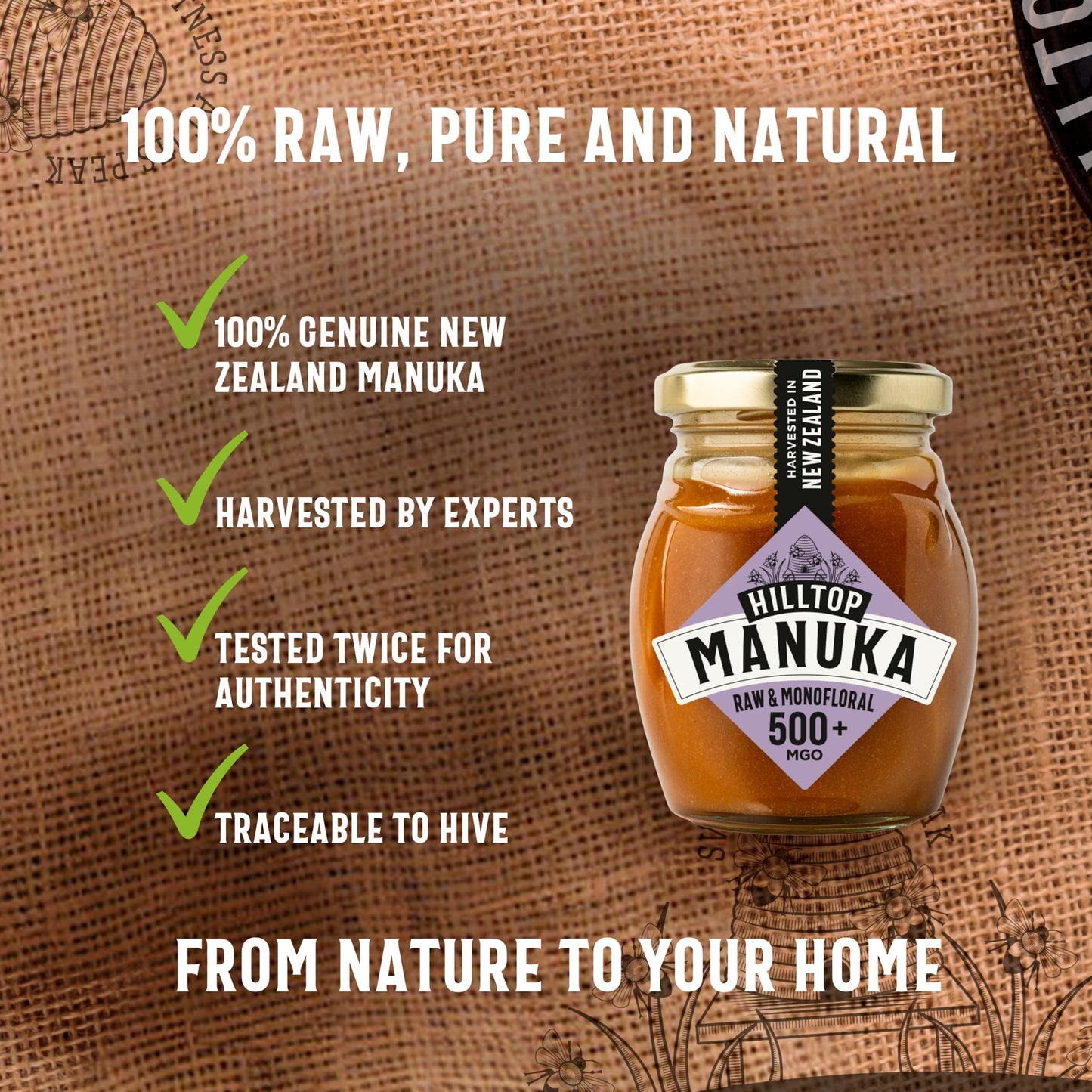 Hilltop Premium Manuka Honey 500+ Mgo 225G — image 4