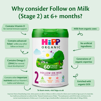 HiPP Organic 2 Follow on Baby Milk Powder Formula, From 6 Months, 800g — image 3