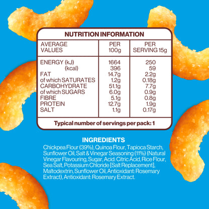Hippeas Salt & Vinegar Vibes Chickpea Puff Snacks 5 Pack 15g — image 2