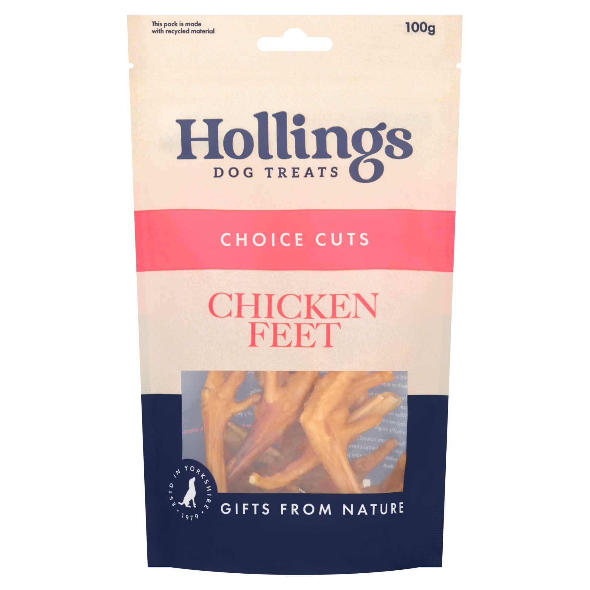 Hollings Choice Cuts Dog Treats - Chicken Feet 100g — image 1