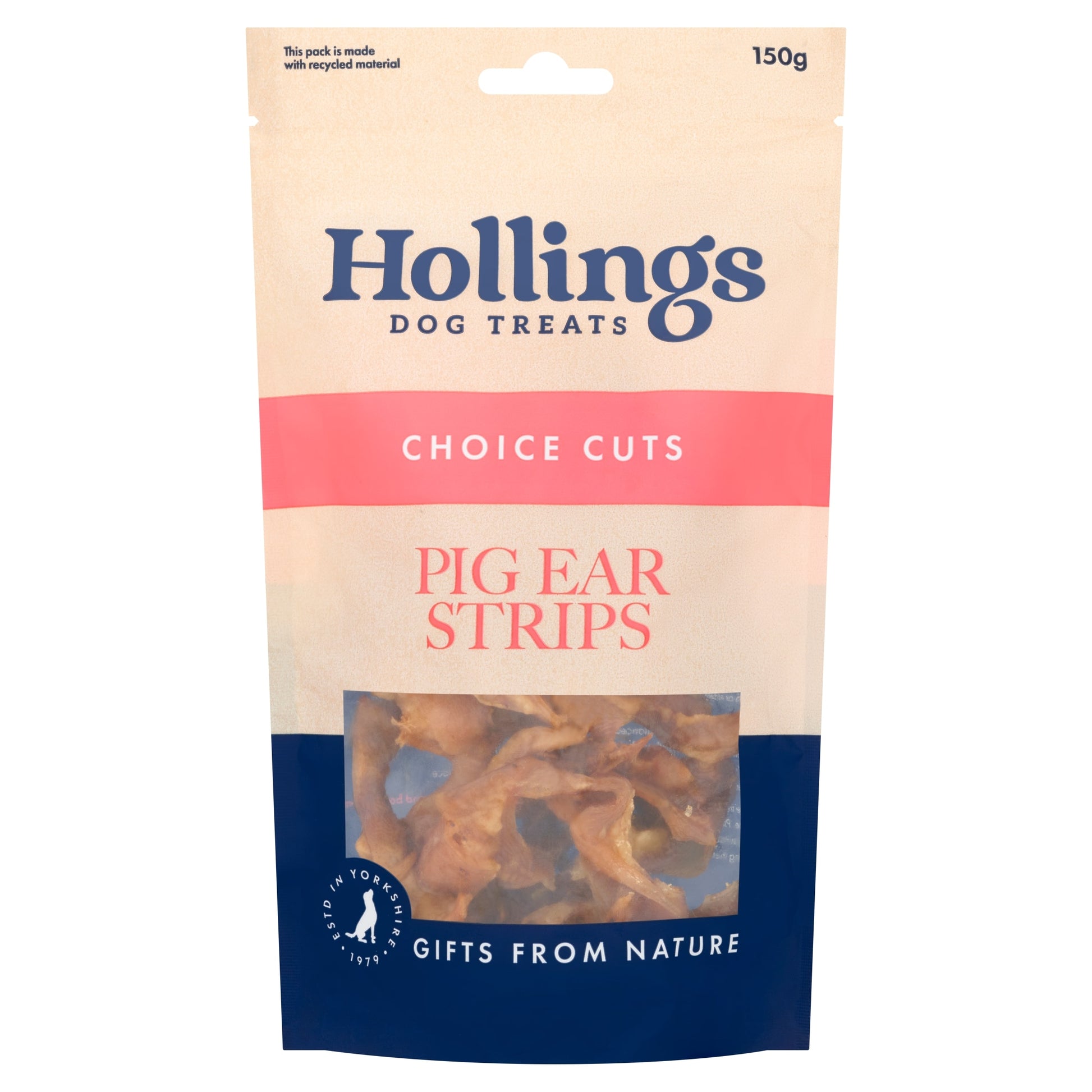 Hollings Pig Ear Strips Natural Dog Treats 150g — image 1