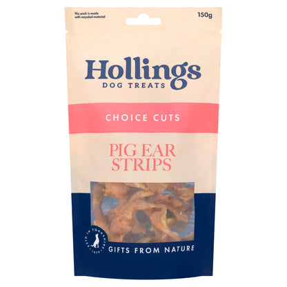 Hollings Pig Ear Strips Natural Dog Treats 150g — image 1