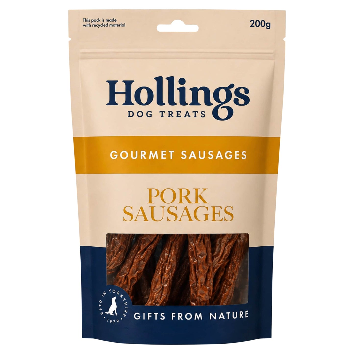 Hollings Pork Sausages Natural Dog Treats 200g — image 1