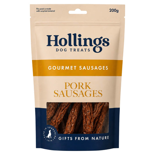 Hollings Pork Sausages Natural Dog Treats 200g — image 1
