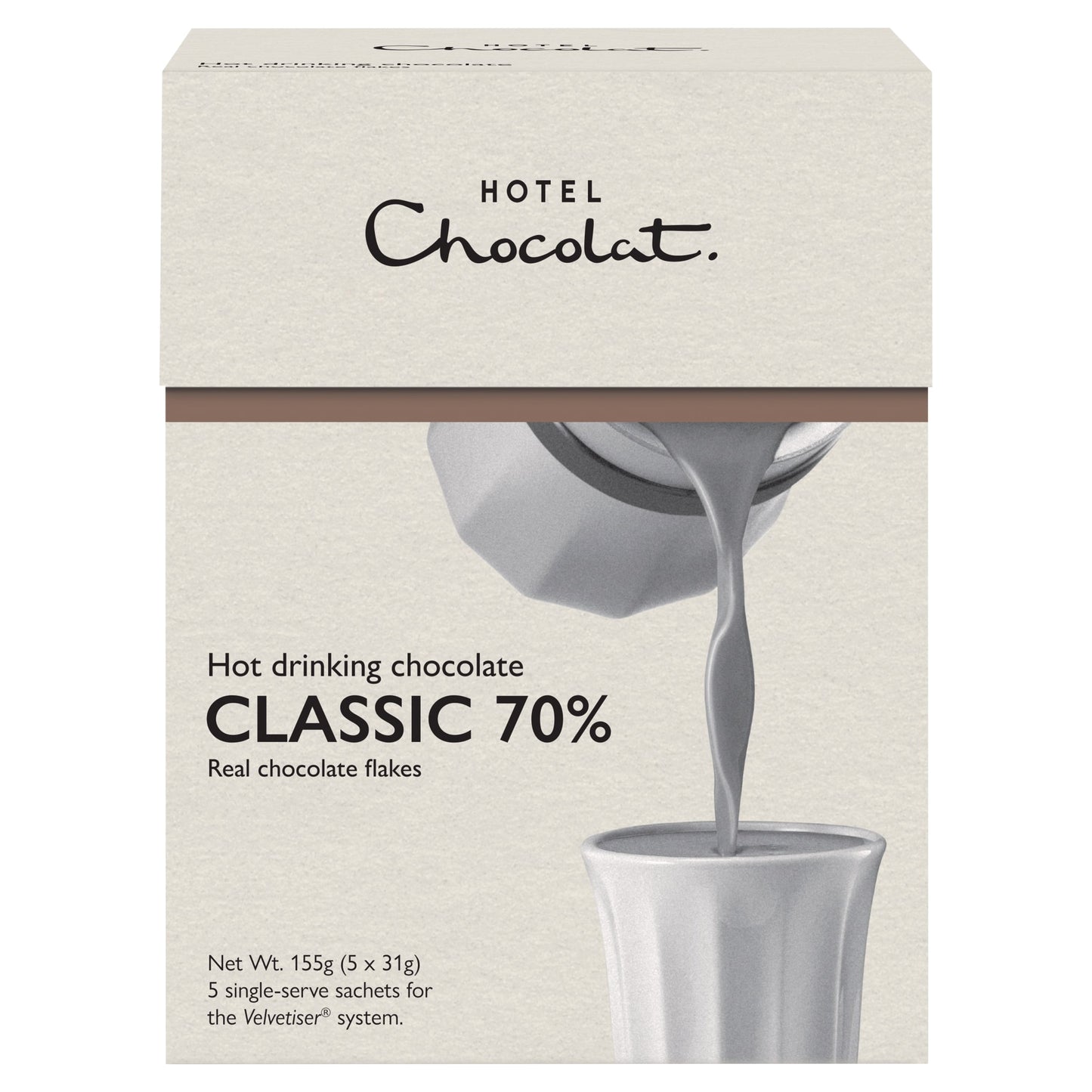 Hotel Chocolat Hot Drinking Chocolate Classic 70% 5 x 31g — image 1