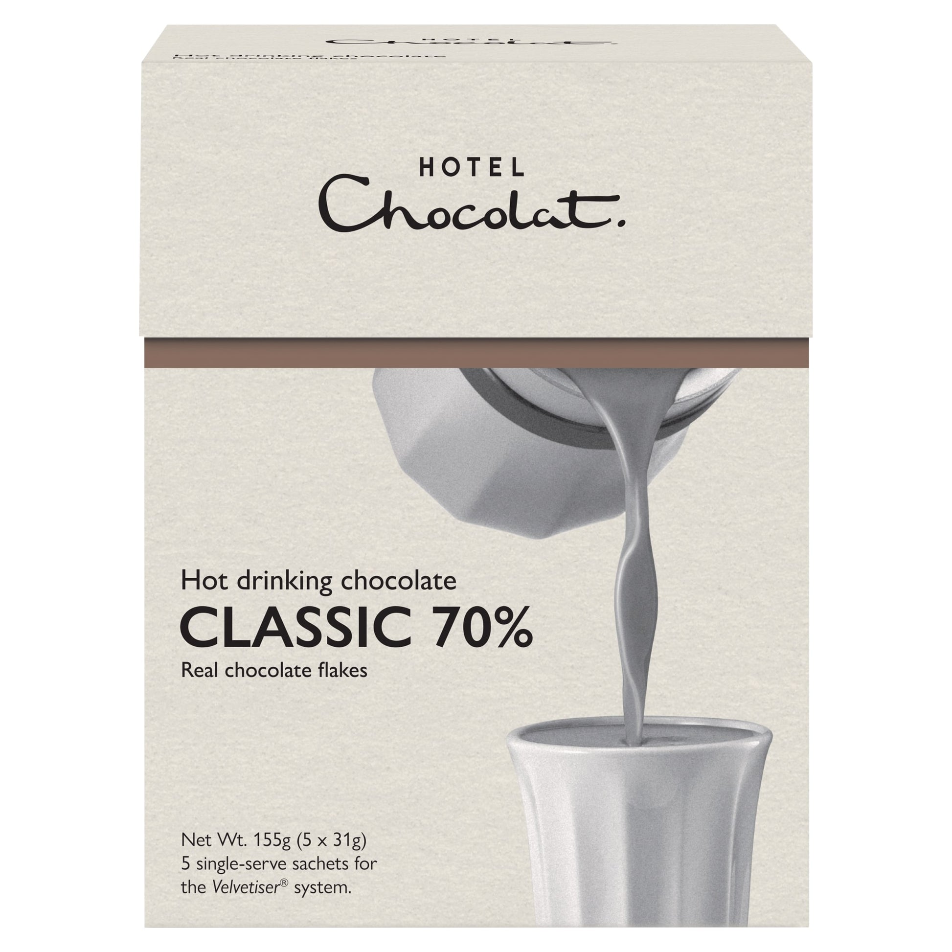 Hotel Chocolat Hot Drinking Chocolate Classic 70% 5 x 31g — image 1