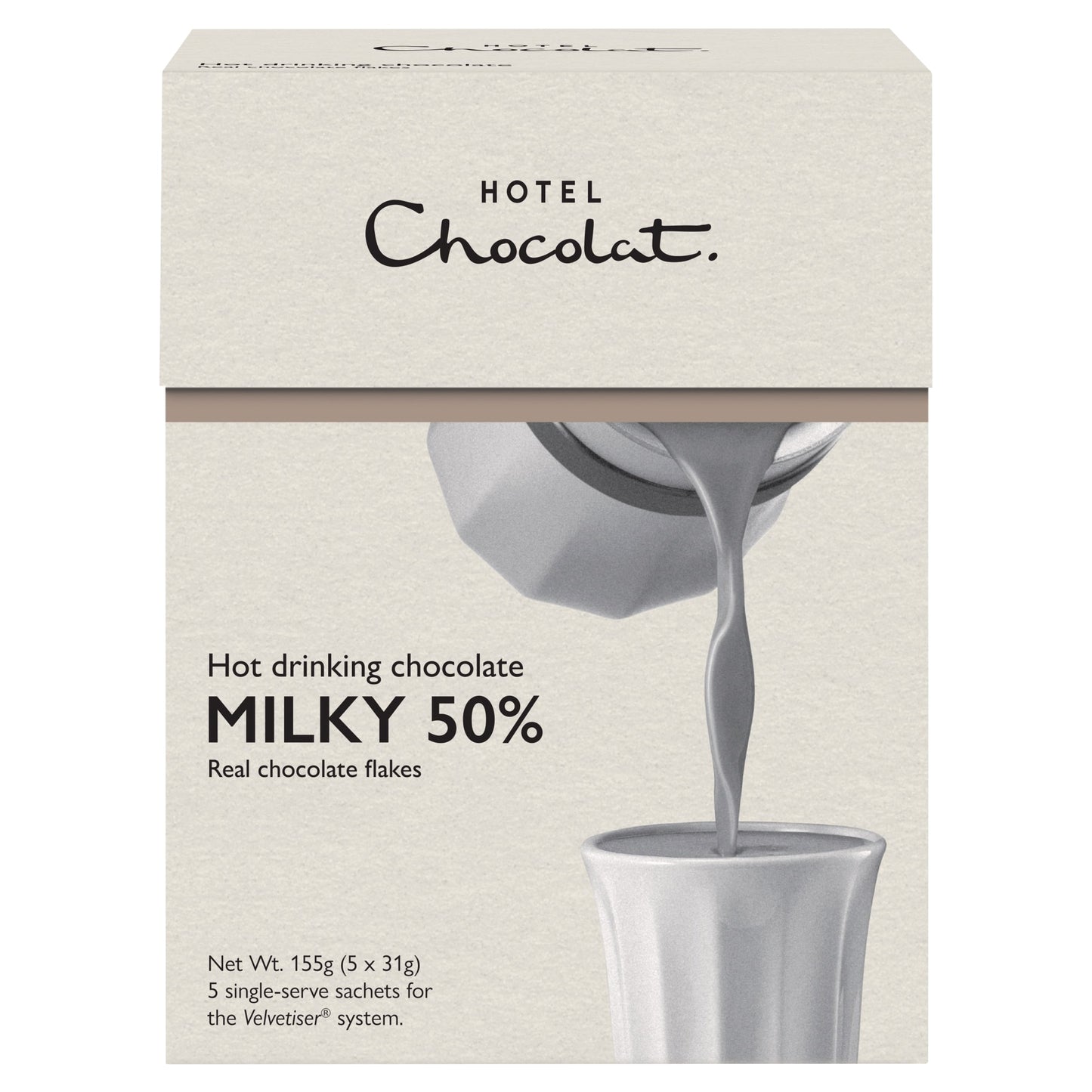 Hotel Chocolat Hot Drinking Chocolate Milky 50% 5 x 31g — image 1
