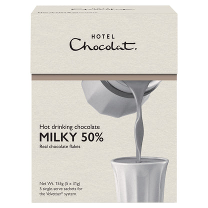 Hotel Chocolat Hot Drinking Chocolate Milky 50% 5 x 31g — image 1