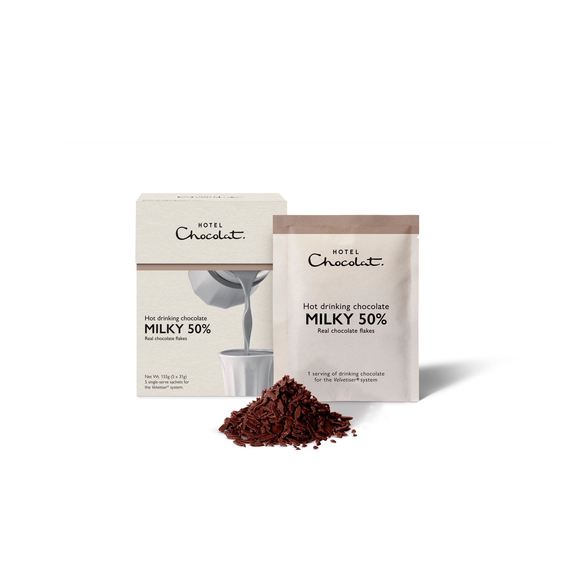 Hotel Chocolat Hot Drinking Chocolate Milky 50% 5 x 31g — image 2