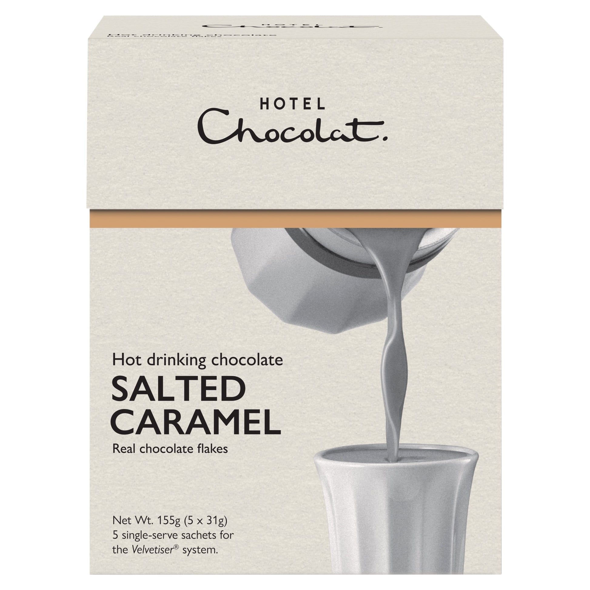 Hotel Chocolat Hot Drinking Chocolate Salted Caramel 5 x 31g — image 1