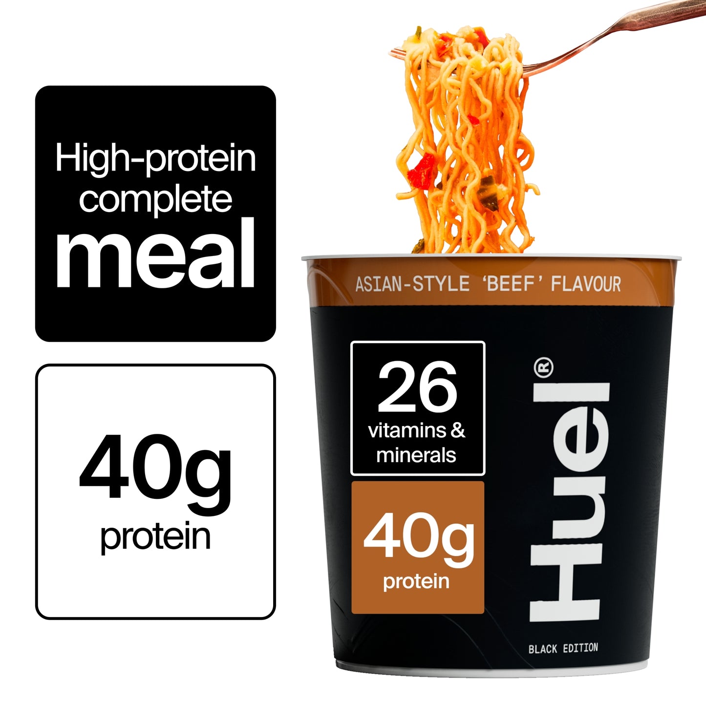 Huel Black Edition Asian-Style Beef Flavour High Protein Noodles - 103g — image 1