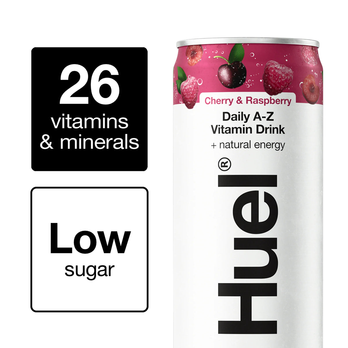 Huel Daily A-Z Cherry & Raspberry Sparkling Multivitamin Energy Drink 330ml — image 1