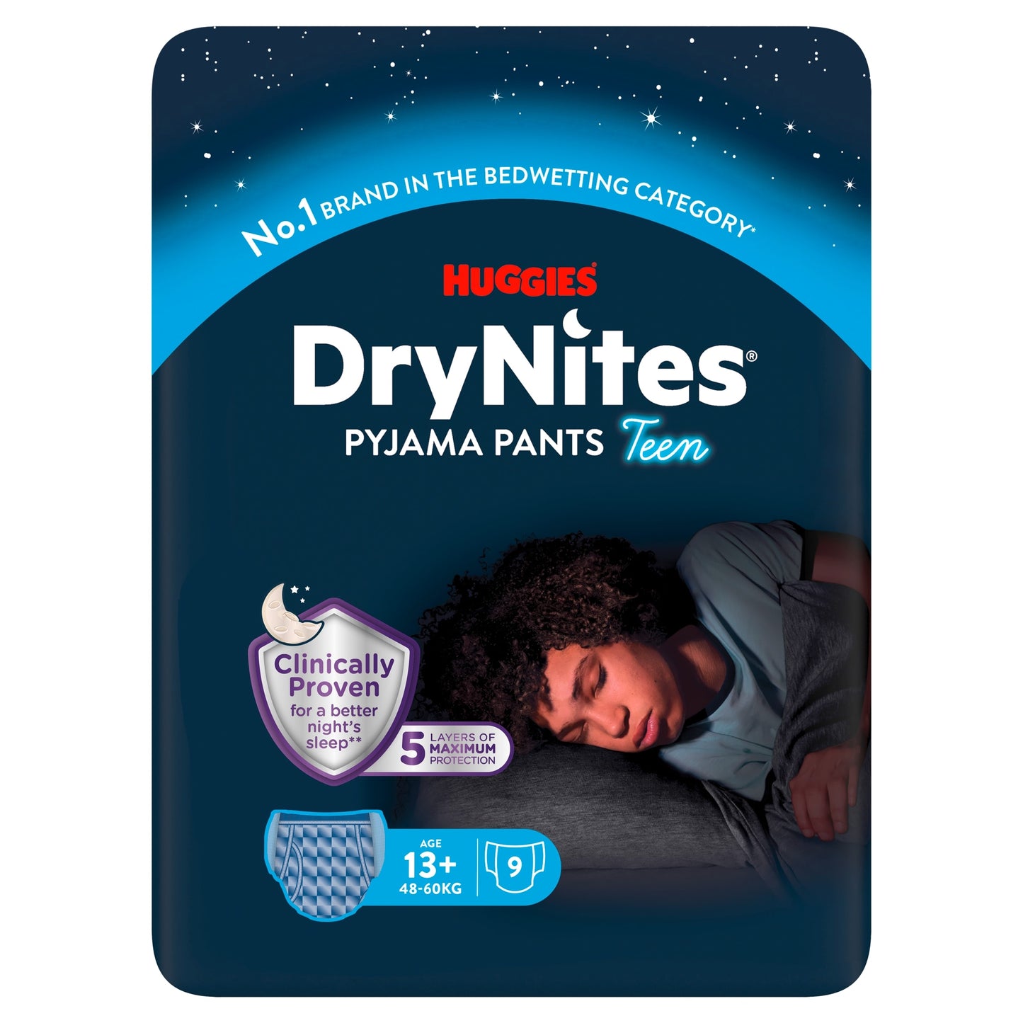 Huggies DryNites Bedwetting Pyjama Nappy Pants Boy 13Yrs+ x9 — image 1