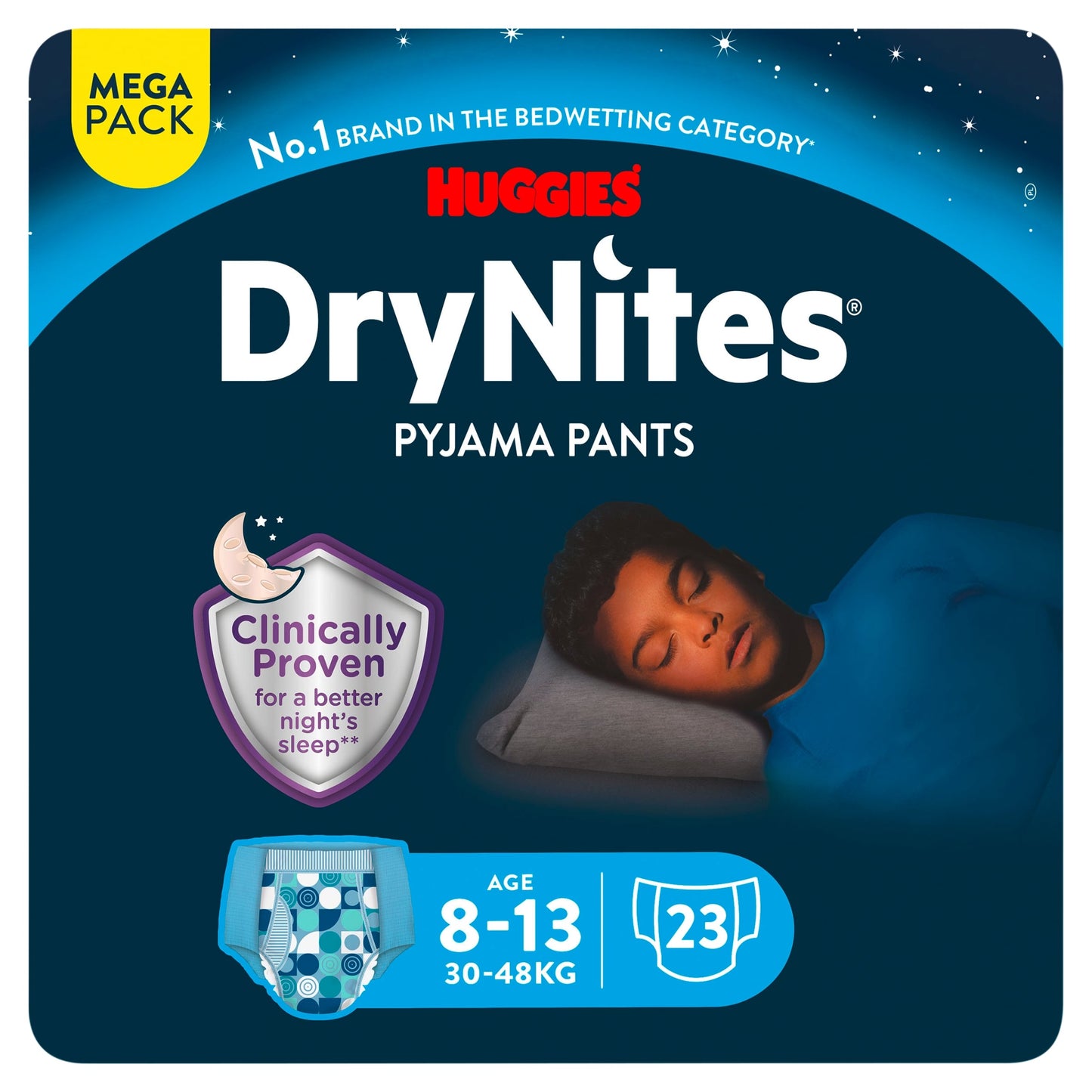Huggies DryNites Bedwetting Pyjama Nappy Pants Boy 8-13Yr x 23 — image 1