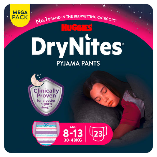 Huggies DryNites Bedwetting Pyjama Nappy Pants Girl 8-13Yr x 23 — image 1
