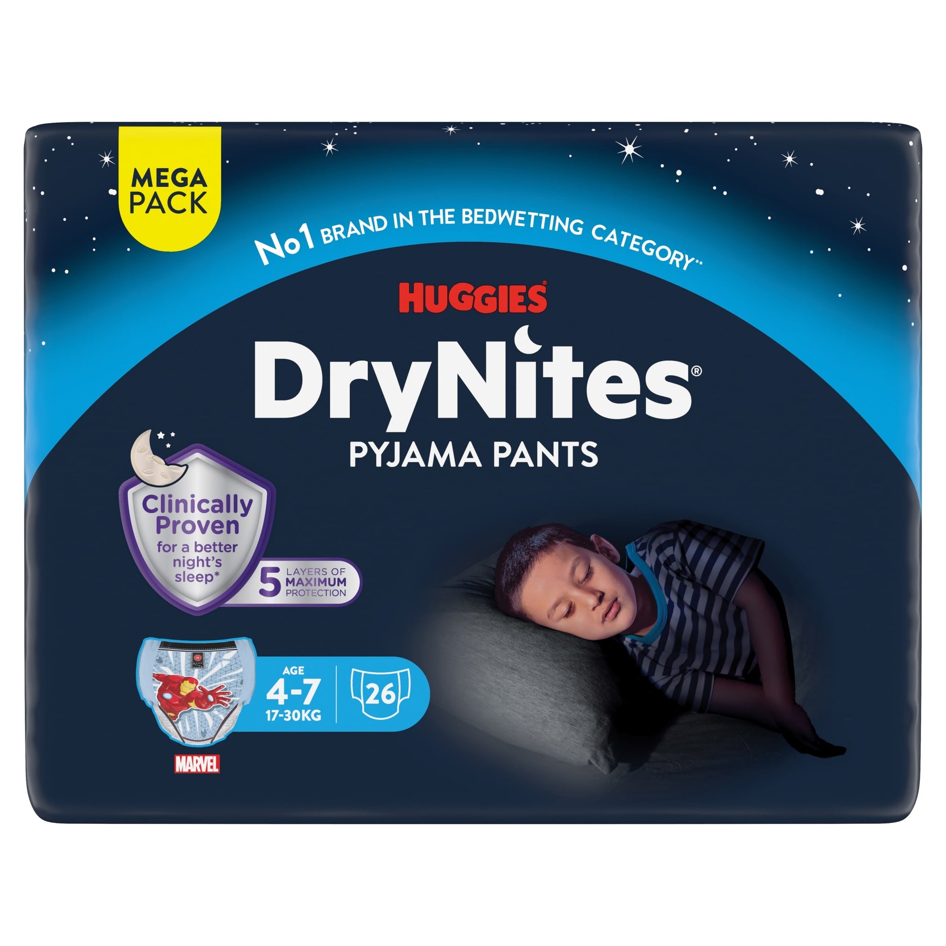 Huggies Drynites Pyjama Pants Boy 4-7 Years 26 Pack — image 1