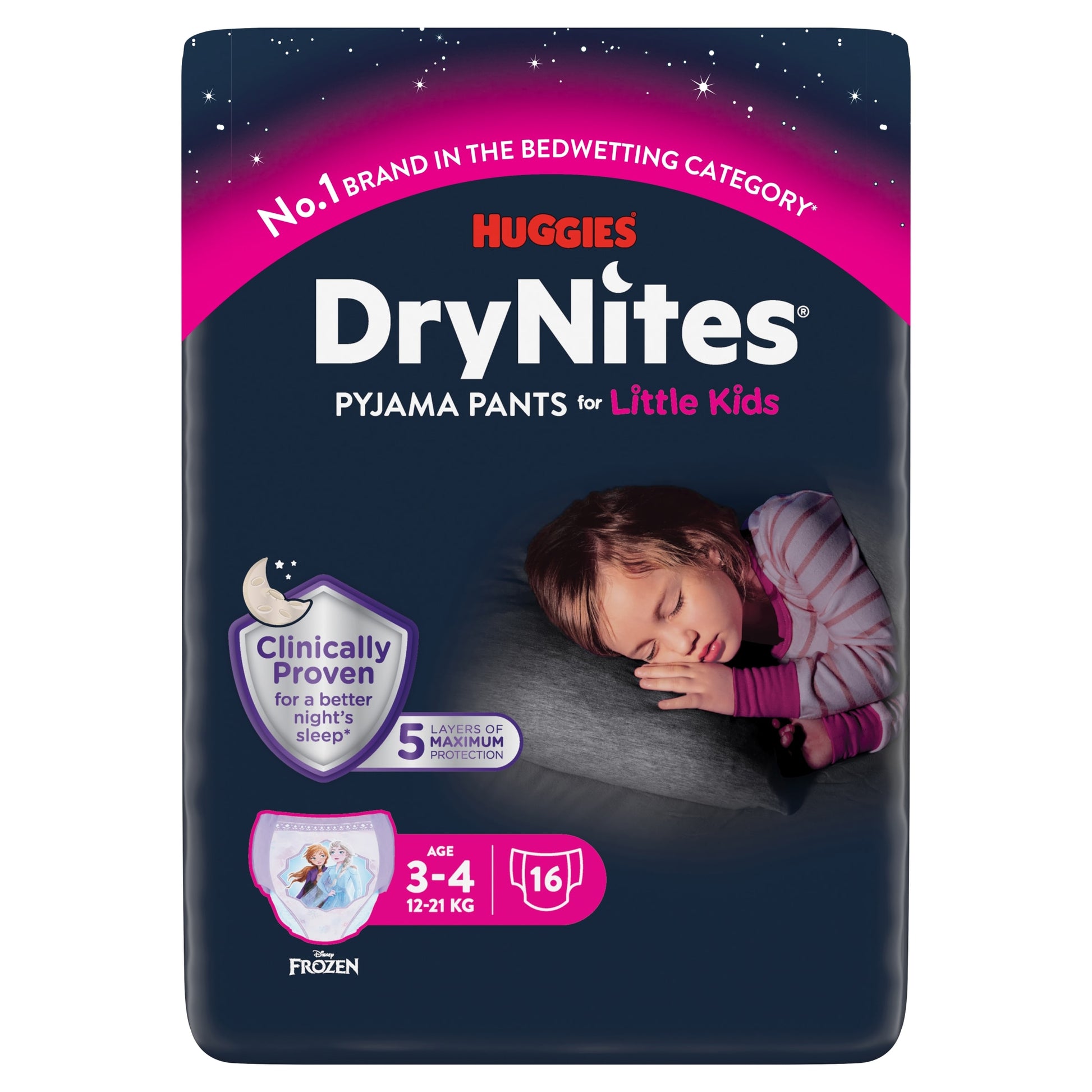 Huggies Drynites Pyjama Pants Girl 3-4 Years 16 Pack — image 1