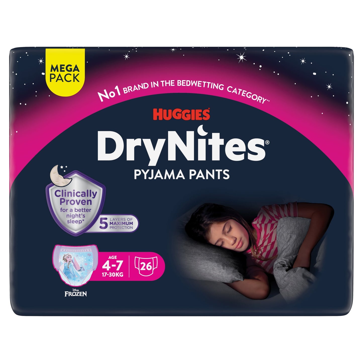 Huggies Drynites Pyjama Pants Girl 4-7 Years 26 Pack — image 1