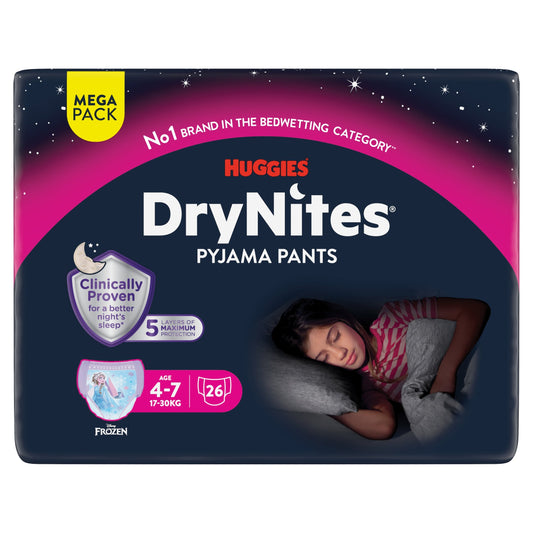 Huggies Drynites Pyjama Pants Girl 4-7 Years 26 Pack — image 1