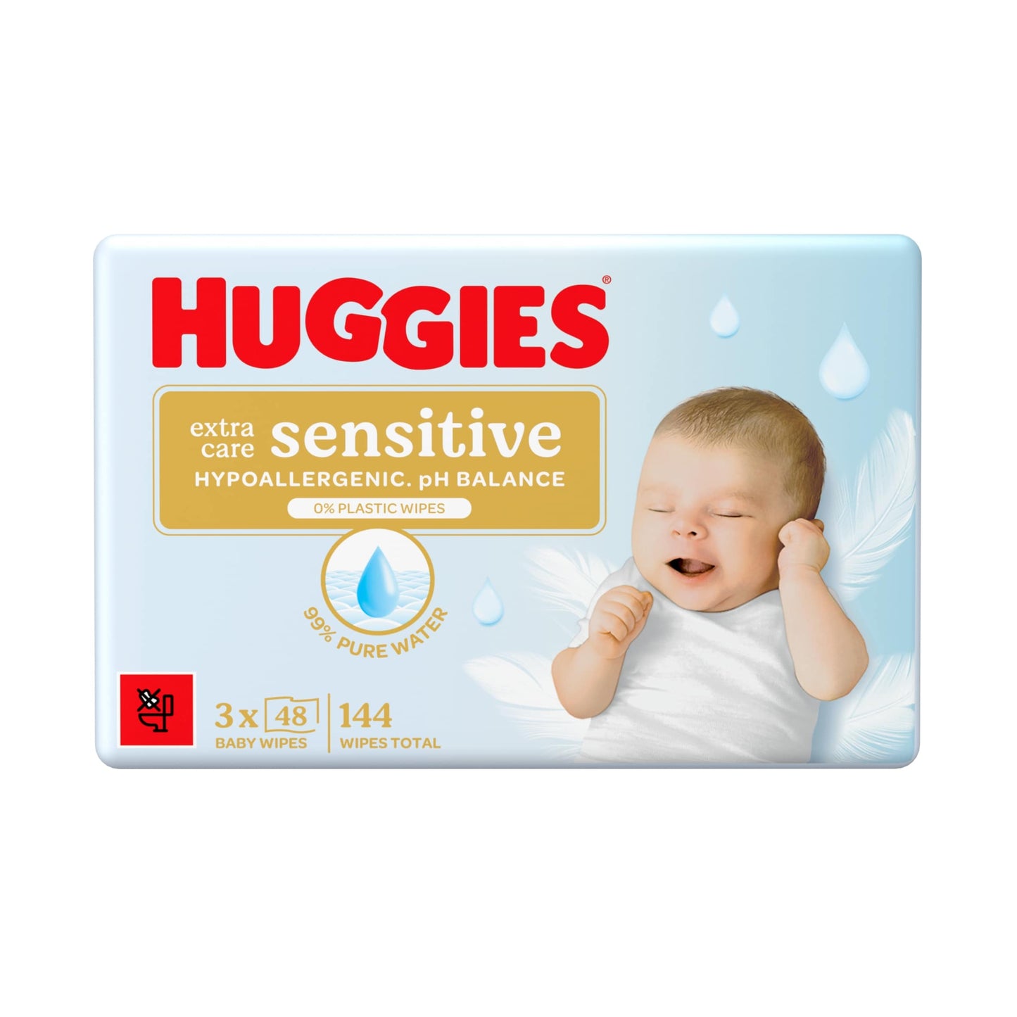 Huggies Extra Care Sensitive Baby Wipes 3 x 48 — image 1