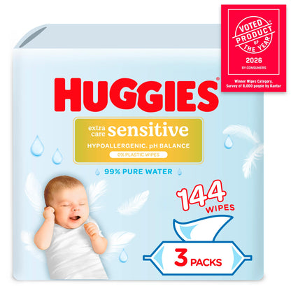 Huggies Extra Care Sensitive Baby Wipes 3 x 48 — image 2