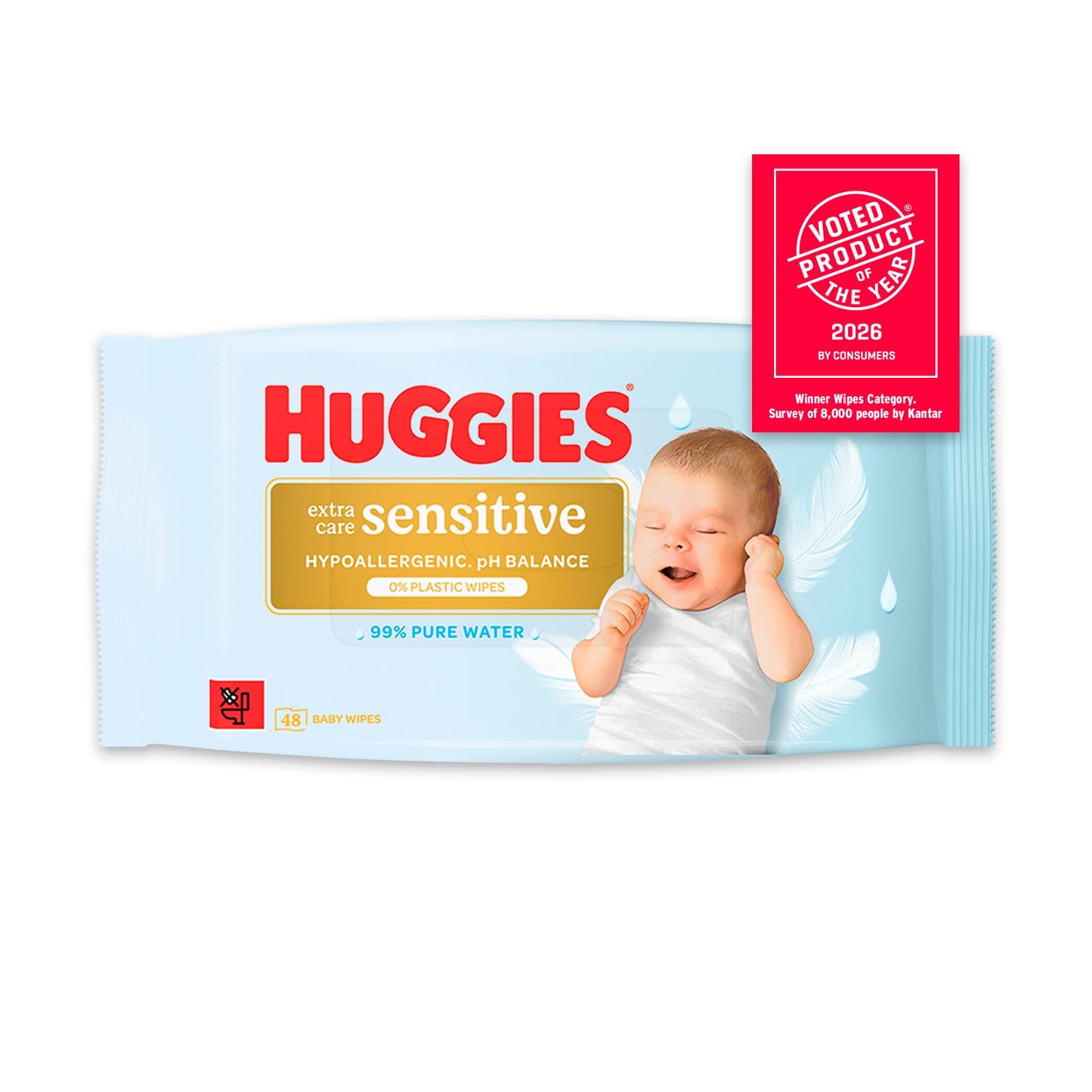 Huggies Extra Care Sensitive Baby Wipes 48 — image 2