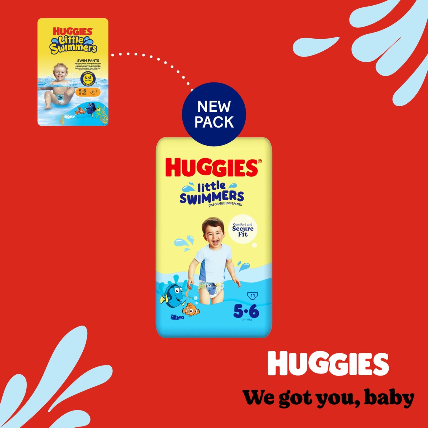 Huggies Little Swimmers Size 5-6 Disposable Swim Nappies x11 — image 2