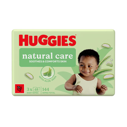 Huggies Natural Care 0% Plastic Baby Wipes 3x48 144 Wipes — image 1