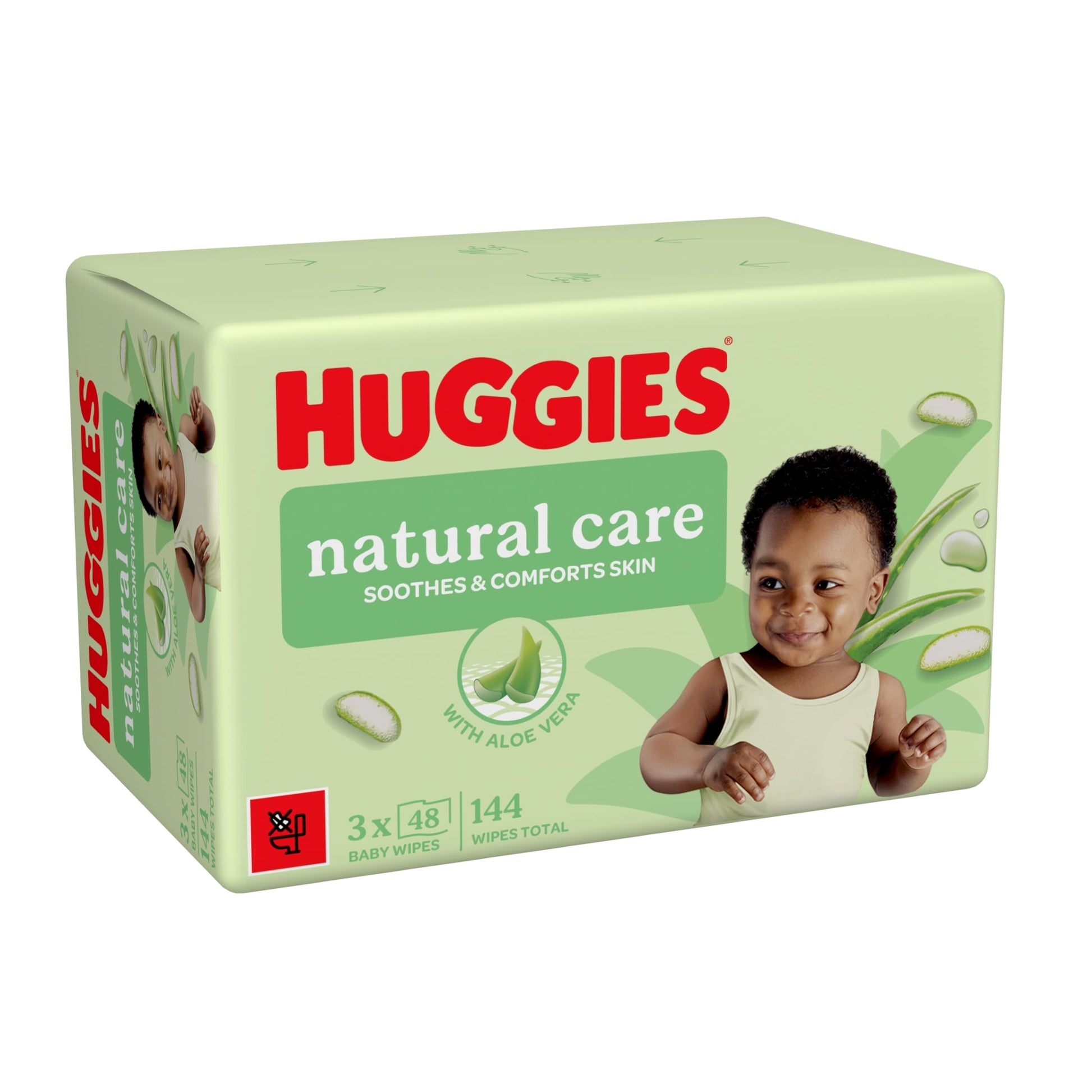 Huggies Natural Care 0% Plastic Baby Wipes 3x48 144 Wipes — image 2