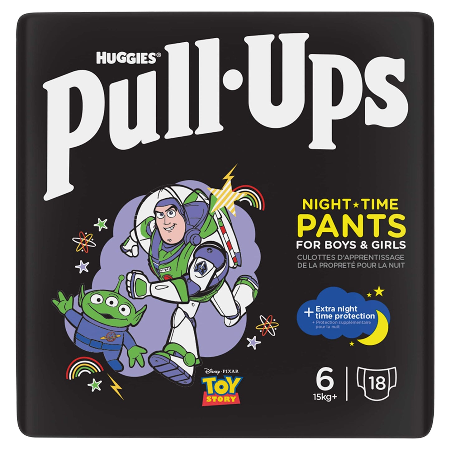 Huggies Pull Ups Training Nappy Pants Unisex Night 2-4Yr Size6 x18 — image 1