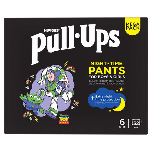 Huggies Pull Ups Training Nappy Pants Unisex Night 2-4Yr Size6 x32 — image 1