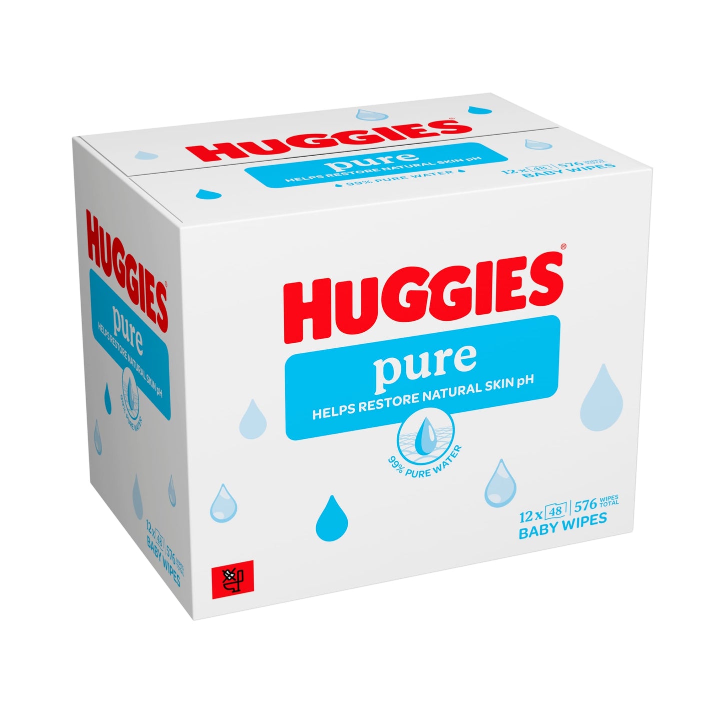 Huggies Pure 0% Plastic Baby Wipes 12x48 576 Wipes — image 4