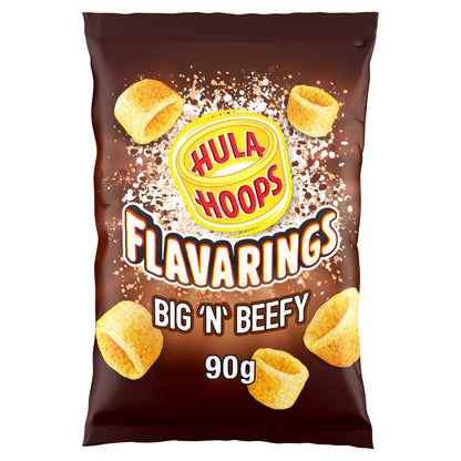 " Hula Hoops Flavarings Big'N'Beefy Sharing Crisps 90g" — image 1