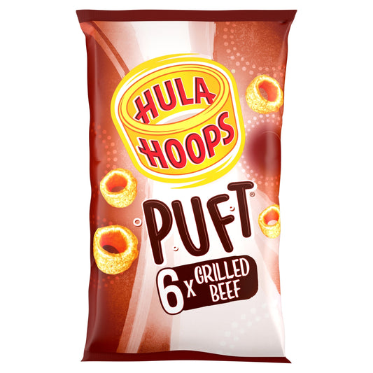Hula Hoops Puft Grilled Beef Multipack Crisps 6x15g — image 1