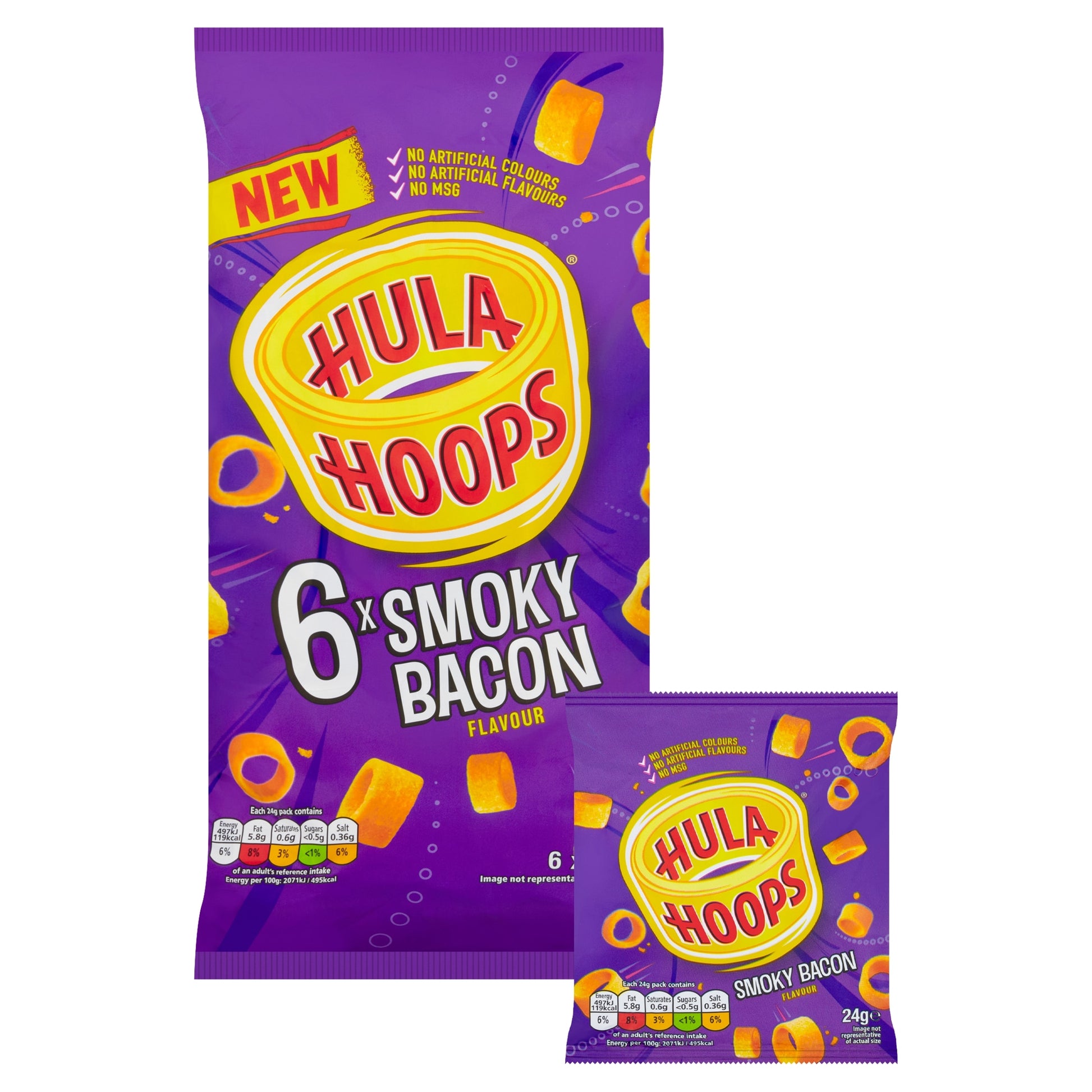 Hula Hoops Smoky Bacon Multipack Crisps 6x24g — image 2