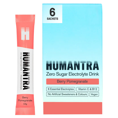 Humantra Berry Pomegranate Zero Sugar Electrolyte Drink 6 x 3.6g Sachets — image 1
