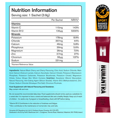 Humantra Black Cherry Zero Sugar Electrolyte Drink 3 x 3.9g Sachets — image 5