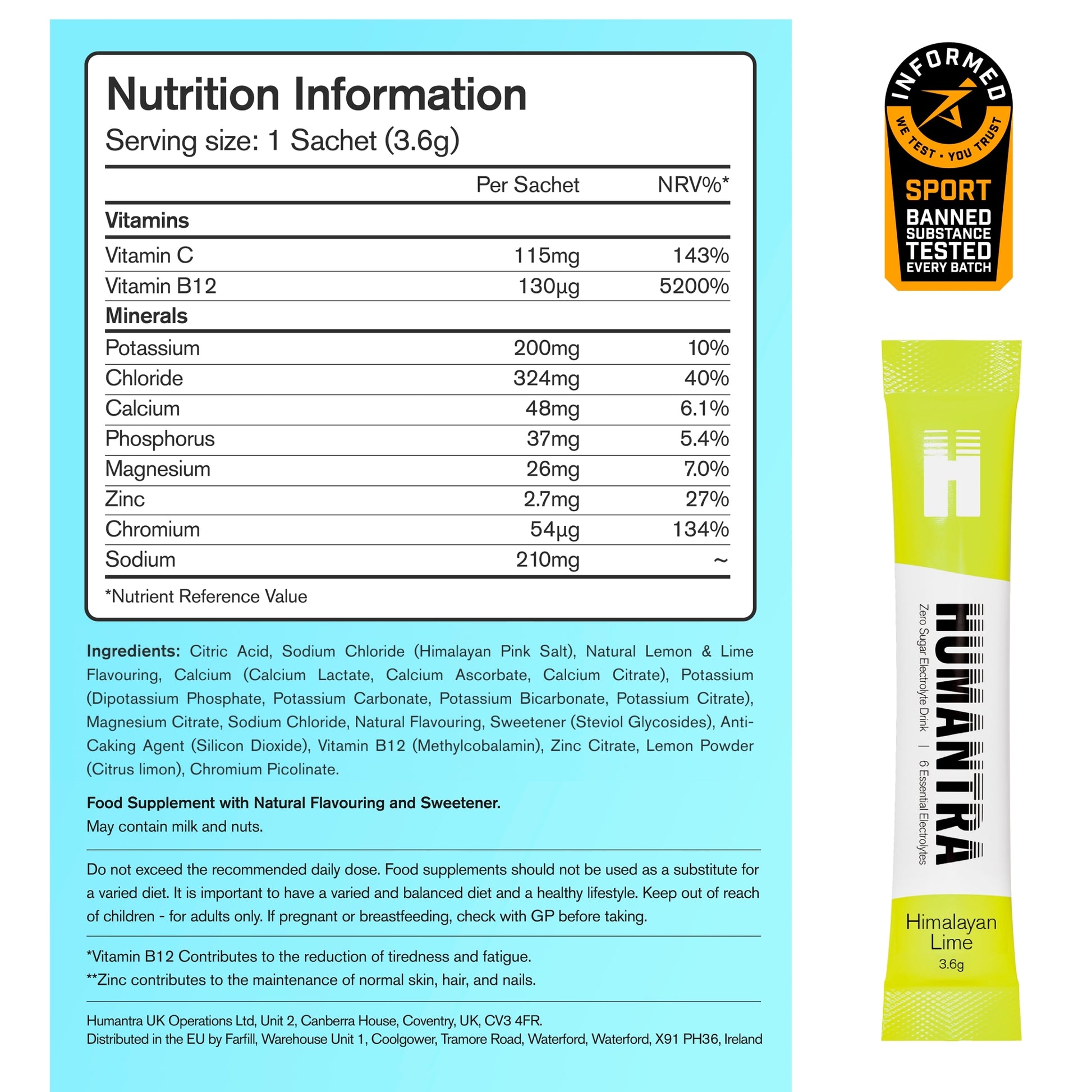 Humantra Himalayan Lime Zero Sugar Electrolyte Drink 6 x 3.6g Sachets — image 5