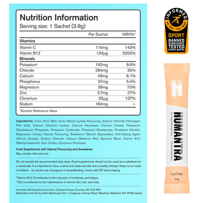 Humantra Lychee Zero Sugar Electrolyte Drink 6 x 3.9g Sachets — image 5