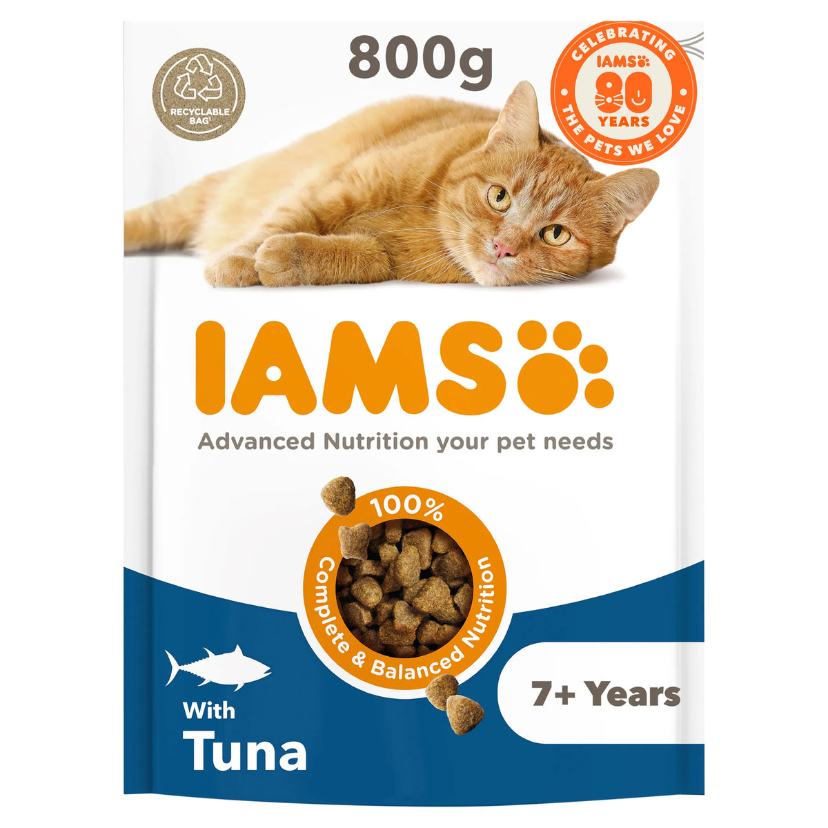 IAMS 7+ Years Cat Food with Tuna 800g — image 1