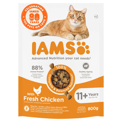 IAMS Senior 11+ Dry Cat Food Chicken 800g — image 1